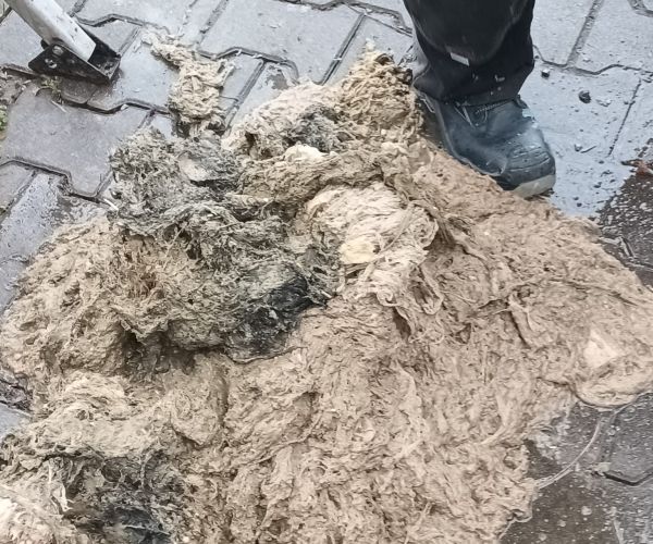Śmieci wyciągnięte z przepompowni ścieków na ul. Jeziornej w Kunowicach.